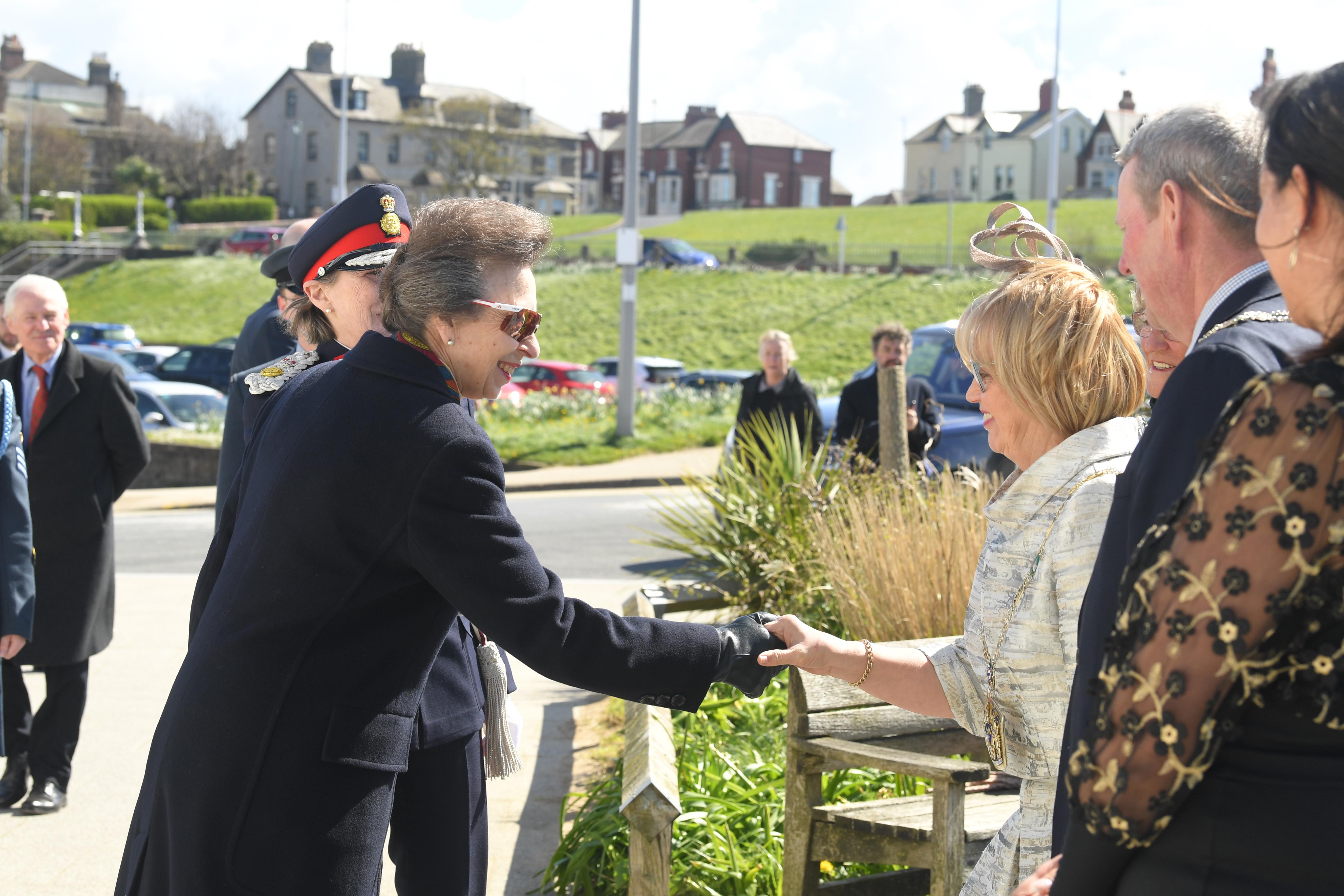 Princess Anne greeting well wishes